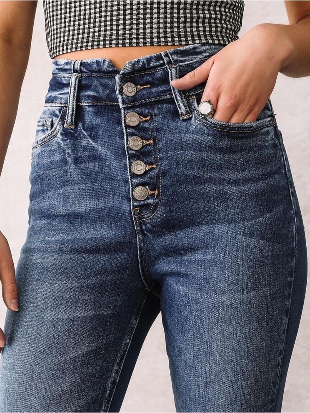 Bridge By Gly High Rise Super Flare Button Fly Denim Jeans in Dark Wash size 25 - Picture 4 of 15